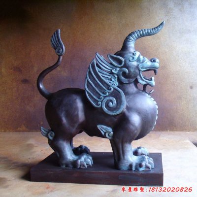 独角兽獬豸铜雕