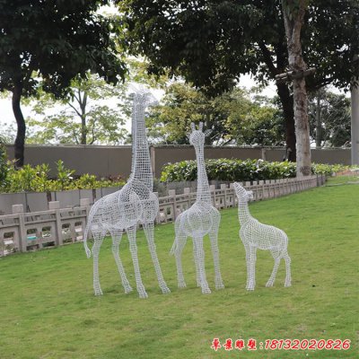 不锈钢抽象长颈鹿雕塑