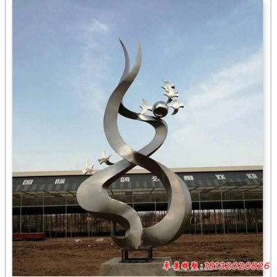 不锈钢飞翔的鸽子雕塑