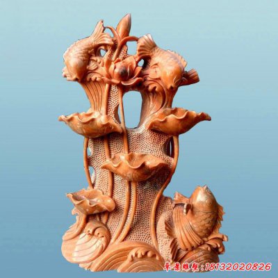 别墅荷花流水盆石雕2