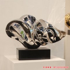 不銹鋼鏡面抽象海螺雕塑