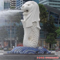 城市大型魚尾獅石雕