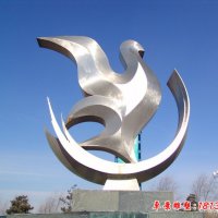不锈钢大型抽象鸽子雕塑