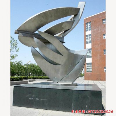 校园不锈钢抽象飞鸽造型艺术雕塑