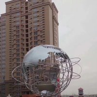 校园大型不锈钢镂空地球仪雕塑