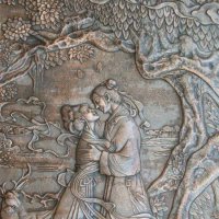 公园牛郎织女铜浮雕