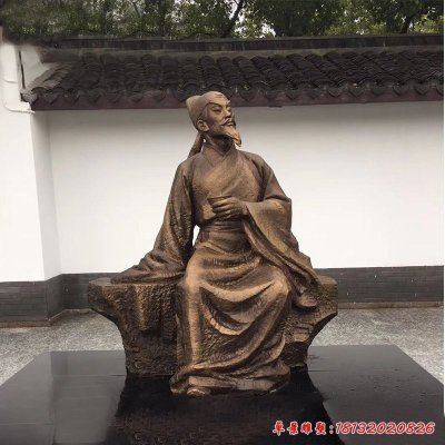 唐代诗人李白铜雕