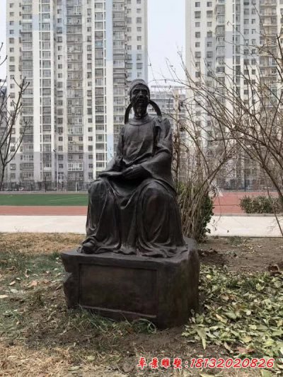 校园古代诗人李白铜雕