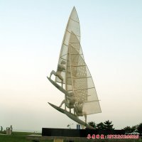 不锈钢帆船比赛人物雕塑