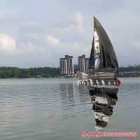 不锈钢水景镜面帆船雕塑