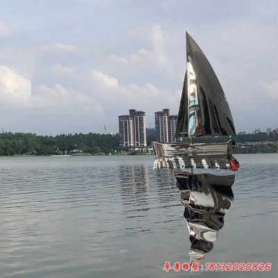 镜面不锈钢帆船雕塑