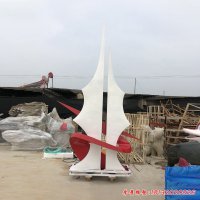 抽象不锈钢船帆雕塑