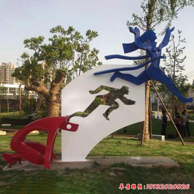 不锈钢公园剪影雕塑