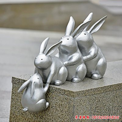 不锈钢兔子雕塑 (6)