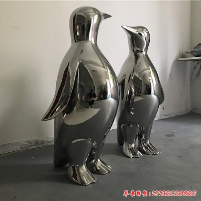 不锈钢城市企鹅雕塑