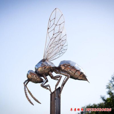 不锈钢城市动物蜜蜂雕塑2