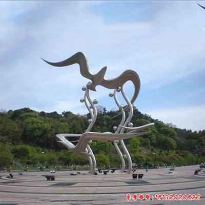 不锈钢广场动物大雁雕塑
