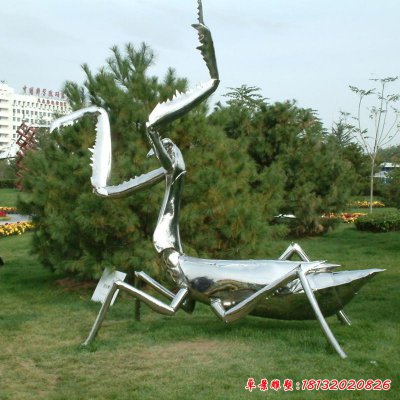 不锈钢螳螂雕塑 (4)