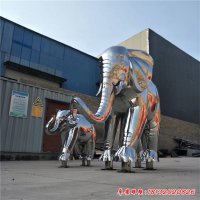 不锈钢城市大象动物雕塑