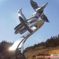 不锈钢城市动物鹰雕塑
