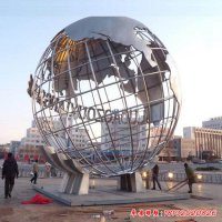 不锈钢镂空地球仪城市雕塑