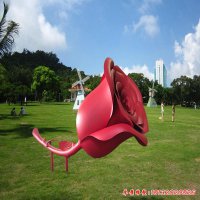 不锈钢公园植物花朵雕塑