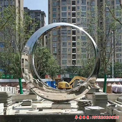 不锈钢城市圆环创意雕塑