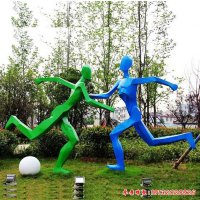 不锈钢园林踢足球运动人物雕塑
