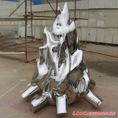 不锈钢城市抽象火焰雕塑