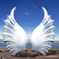 不锈钢大型景观翅膀雕塑