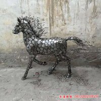 不锈钢公园动物抽象马