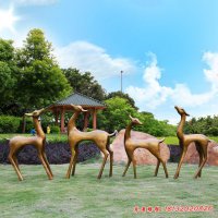 景区铜雕动物鹿