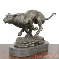 园林豹子动物铜雕