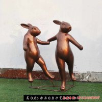 铜雕庭院动物兔子