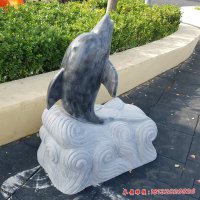 公园海豚动物石雕
