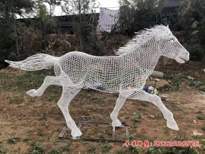 奔马镂空不锈钢雕塑