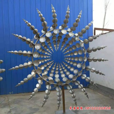 不锈钢抽象太阳花雕塑 (2)