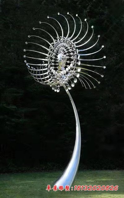 不锈钢抽象太阳花雕塑