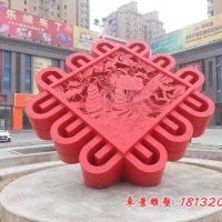 城市不锈钢剪纸中国结雕塑