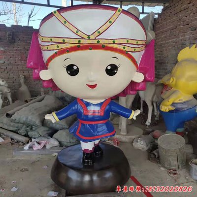 少数民族卡通人物雕塑 (1)