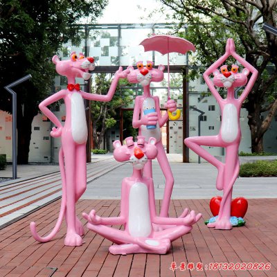玻璃钢卡通粉红豹雕塑 (53)