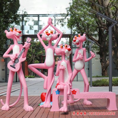 玻璃钢卡通粉红豹雕塑 (52)
