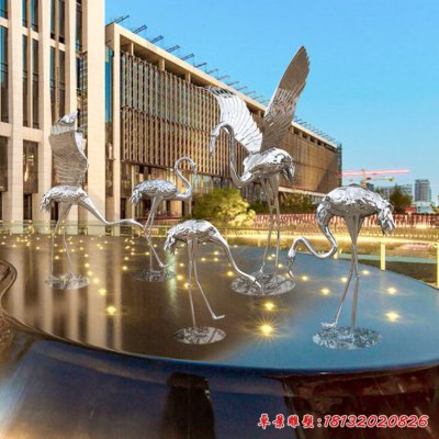 火烈鸟不锈钢雕塑 (1)