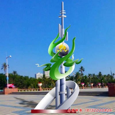 不锈钢绿色生态雕塑城市不锈钢雕塑 (2)