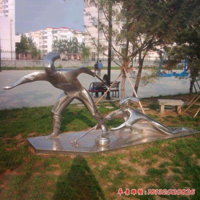 不锈钢冰壶雕塑[1]