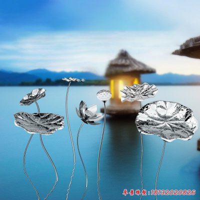 镜面不锈钢荷花雕塑 (17)