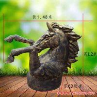 半身马动物铜雕