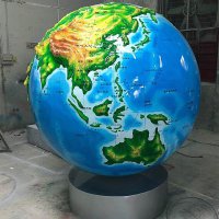 广场玻璃钢地球仪雕塑 