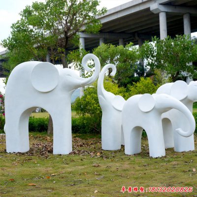 玻璃钢彩绘大象雕塑 (18)