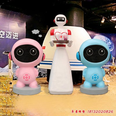 卡通机器人雕塑 (2)